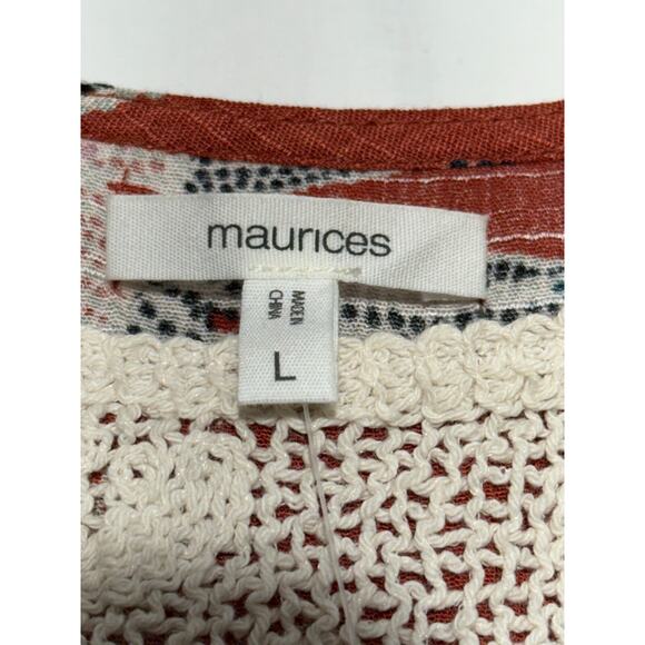 Maurices Women’s Rusted Rose Floral Lace Crochet Sleeveless Top Size Large NWT - Picture 2 of 6